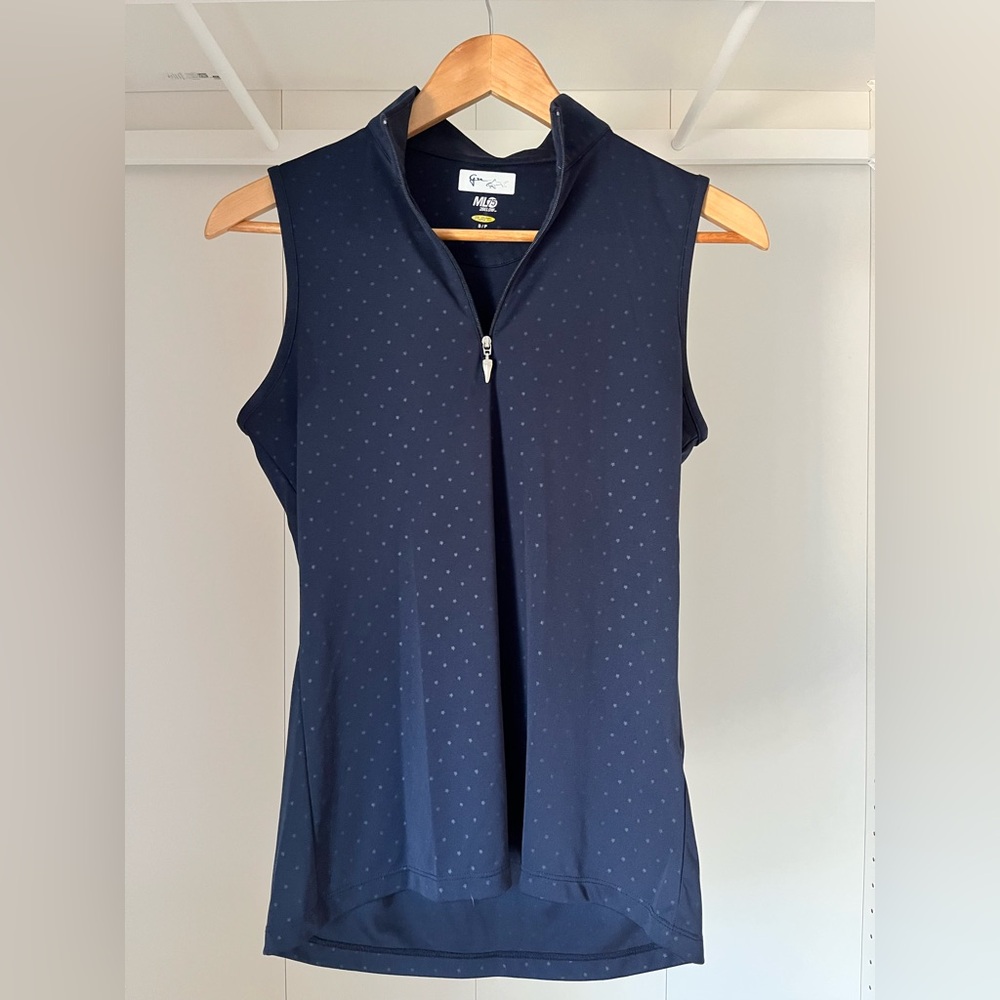 Greg Norman Collection Dark Blue Zip-Up Tank Top Sz Small